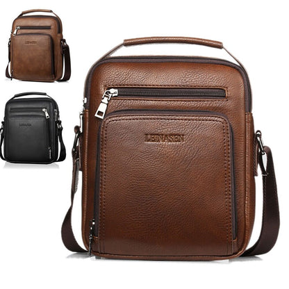 New Men PU Leather Handbag Briefcase Shoulder Crossbody Travel Bag Satchel Pack