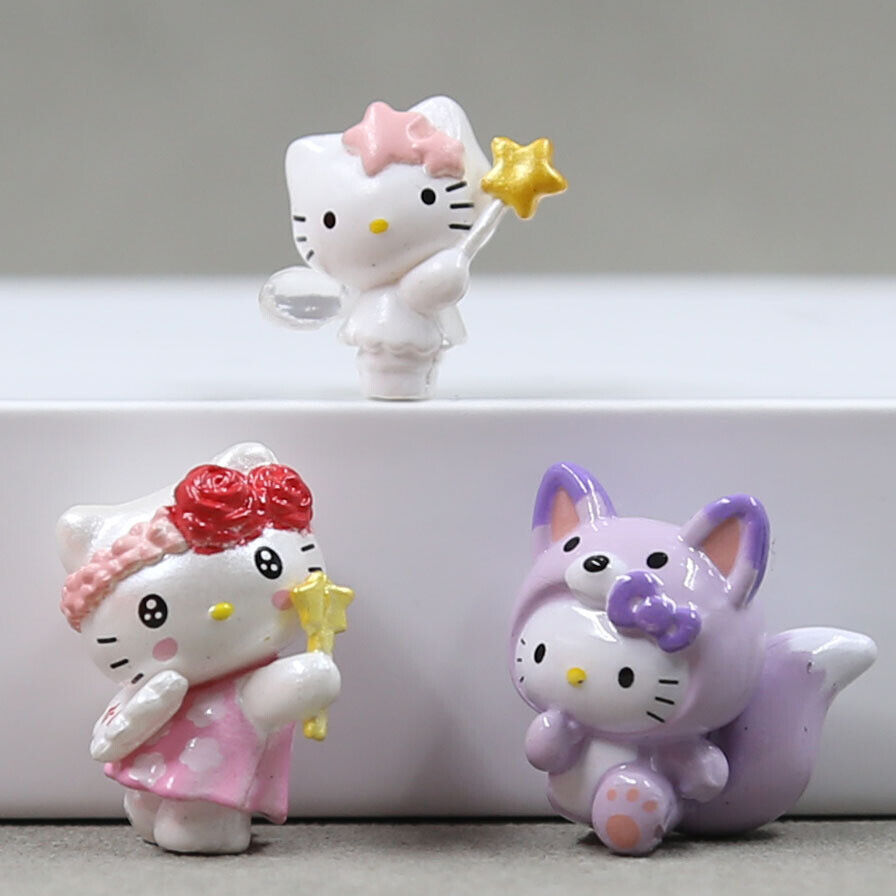 8pcs Cute Hello Kitty Kuromi My Melody Figures Toy Figurine Cake Toppers Decor