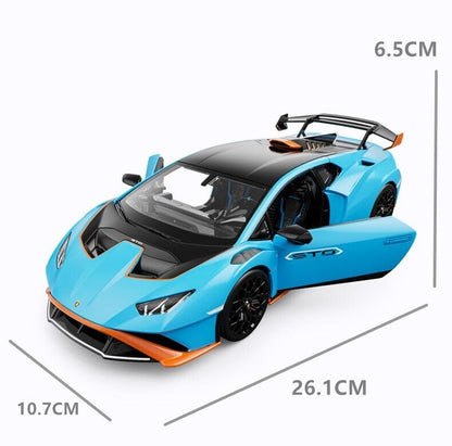 1:18 Lamborghini Huracan STO Diecast Metal Alloy Collectible Model car Toy Light