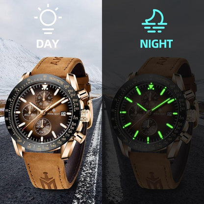 Military Men's Watch Sport Chronograph Leather Infantry Reloj Para Hombre Sports