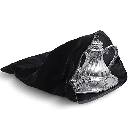 LEIFIDE Silver Storage Bags Oversized 24" x 30" Black Zipper Anti Tarnish...