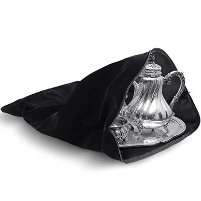LEIFIDE Silver Storage Bags Oversized 24" x 30" Black Zipper Anti Tarnish...
