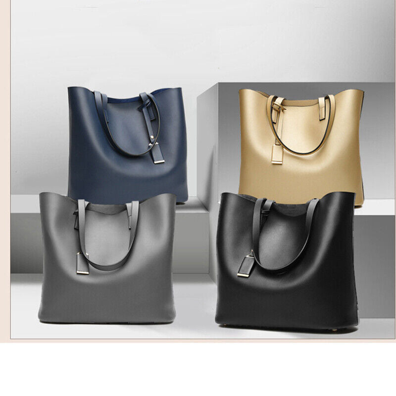 Fashion Women PU Leather Satchel Tote Handbag Large Capacity Travel Shoulder Bag