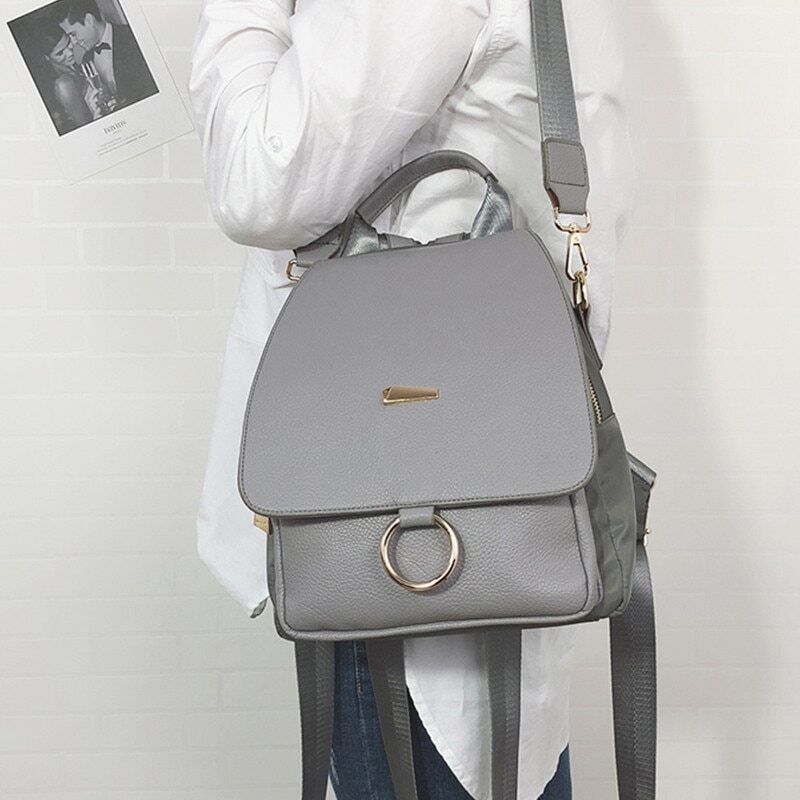 Backpack Shoulder Bag Women PU Leather Travel Bags College School Bag