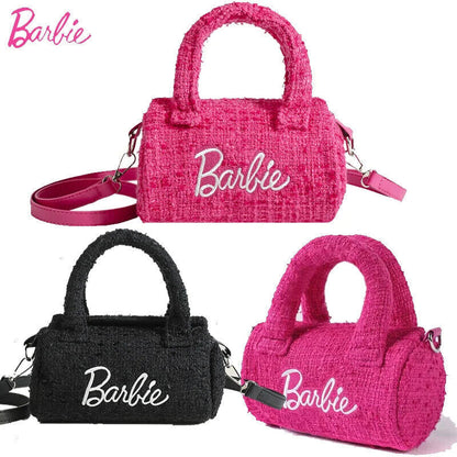 2pcs Fashion Girls Women Pink Black Niche Design Fragrance Barbie Bags