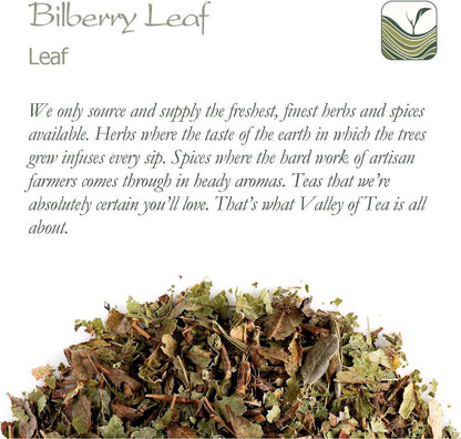 Bilberry Tea Loose Leaf - Rich and Aromatic - Dried Blueberry Leaves Herb 100g
