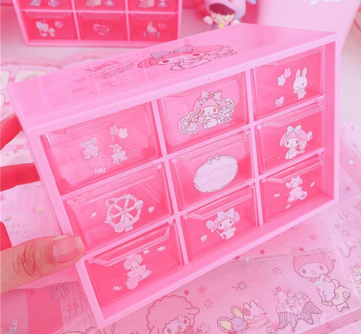 Super Cute My Melody Desk Jewelry Box Case Storage Organizer Case Stationery Box