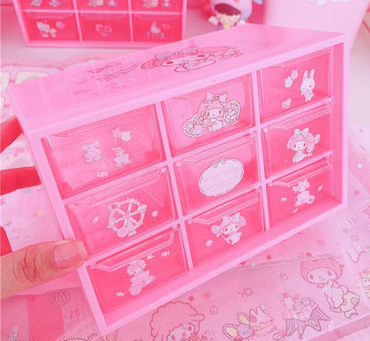 Super Cute My Melody Desk Jewelry Box Case Storage Organizer Case Stationery Box