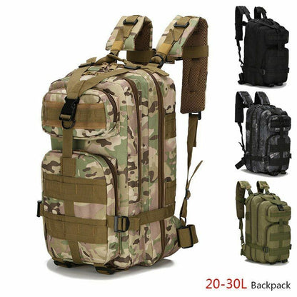 20-30L Tactical Backpack Outdoor Waterproof Bag Rucksack Camping Hunting Travel