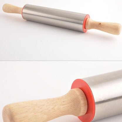 Rolling Pins Baking Tool Cookie Pastry Dough Roller 26~42cm Stainless Steel Wood