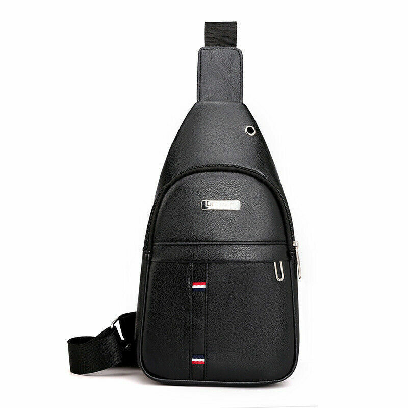 Fashion Shoulder Bag Chest Pack Canvas USB Charging Crossbody Handbag Waist Pack