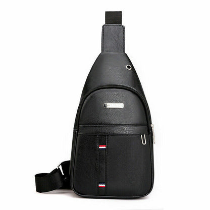 Fashion Shoulder Bag Chest Pack Canvas USB Charging Crossbody Handbag Waist Pack