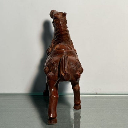 Chinese Vintage Boxwood Carving Horse Statue Collections Sculpture Nice Art Work