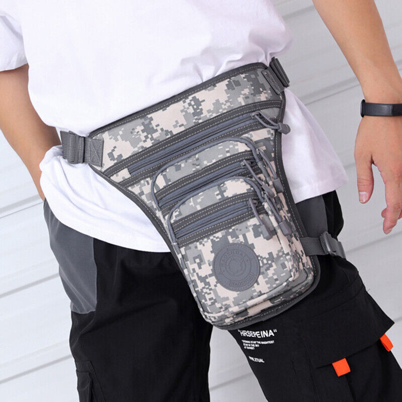 Military Male Hip Thigh Fanny Pack Camou Casual Shoulder Bag Nylon Waist Leg Bag