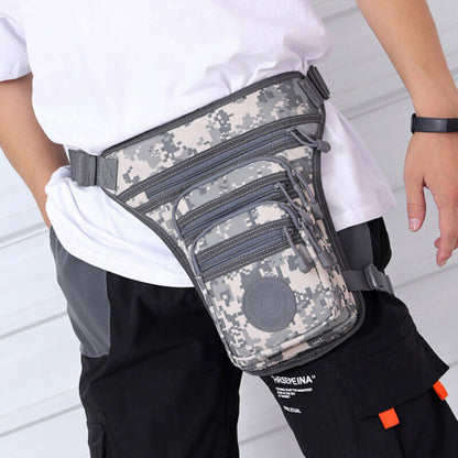 Military Male Hip Thigh Fanny Pack Camou Casual Shoulder Bag Nylon Waist Leg Bag