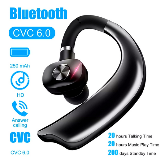 Bluetooth 5.0 Earpiece Wireless Headset Noise Cancelling Earbuds Driving Trucker