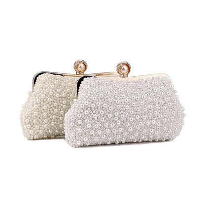 Beading Women Evening Bag With Chain Shoulder Pearl Handbags Chain Shoulder