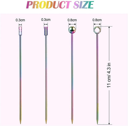 Cocktail Picks Fruit Sticks Bar Tool Drink Stirring Martini Accessory 11cm Metal