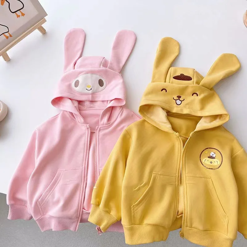 Cinnamoroll Kuromi Jacket Children Autumn Overcoat Printing Long Sleeved Tops