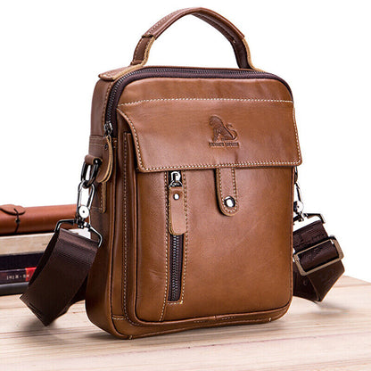 100% Genuine Leather Men's Shoulder Bag 8" Leather Handbags Crossbody Bag Bag