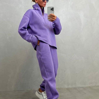 Women Suits Two Piece Long Sleeve Sweatshirt Sports Pants Outfit Set Tracksuits