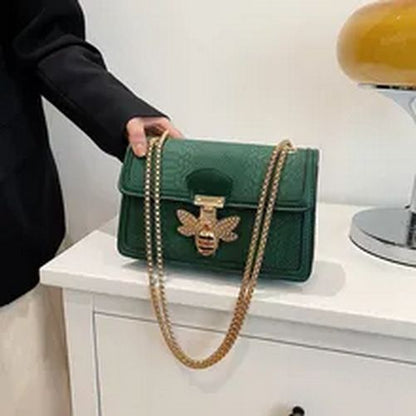 Women's Fashion Luxury Bag Crocodile Pattern One Shoulder Messenger Bag Chain