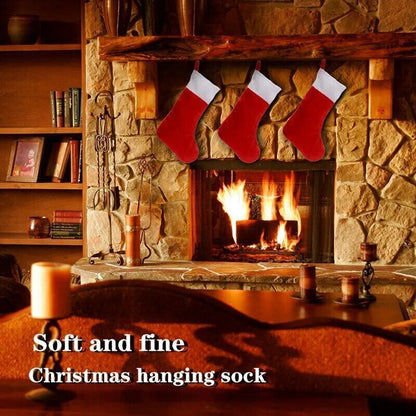 10PCS Red Christmas Stockings Christmas Holder Socks Home Gift Bags Holiday