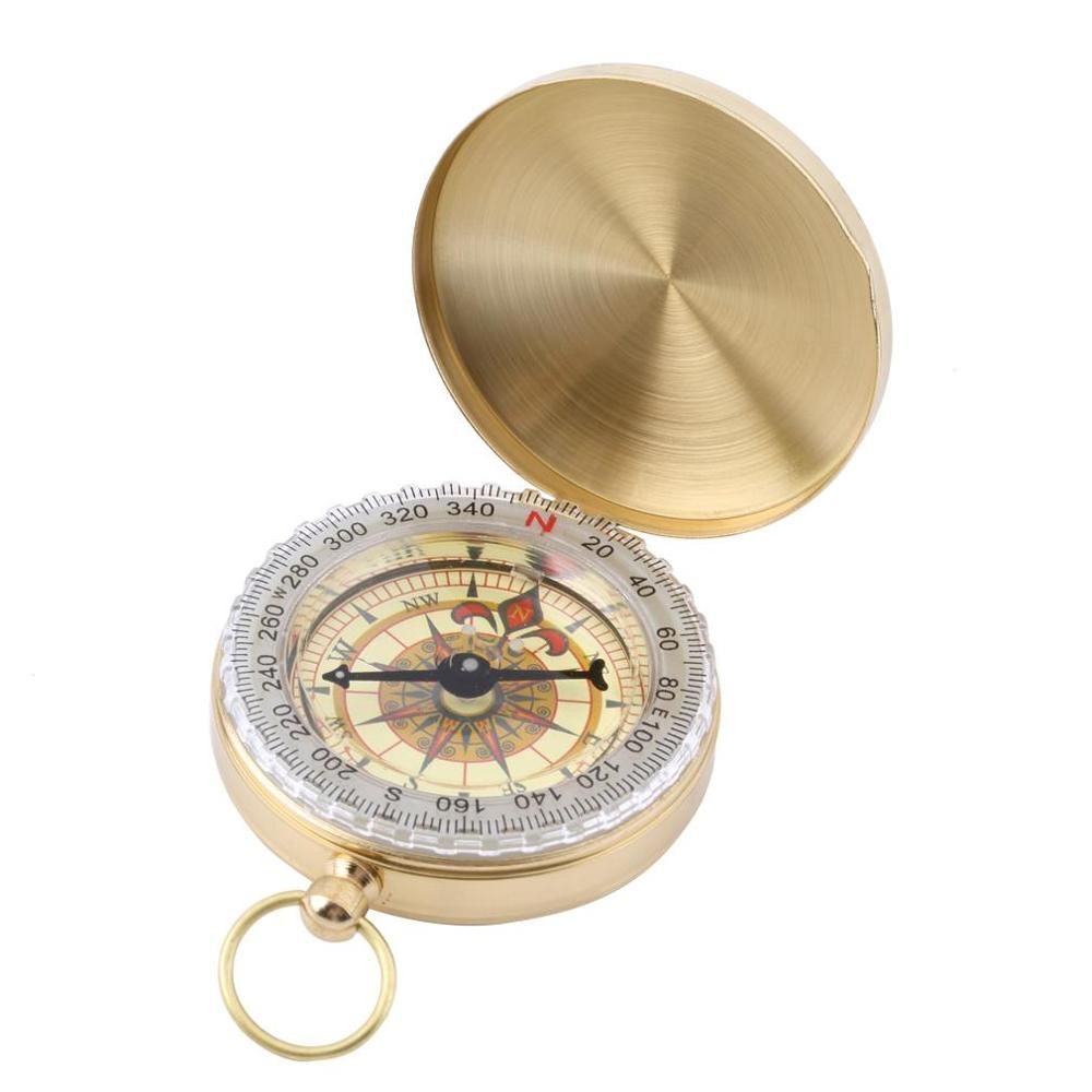 Outdoor Compass Hiking Camping Brass Pocket Watch Bronzing Antique Navigation 1p