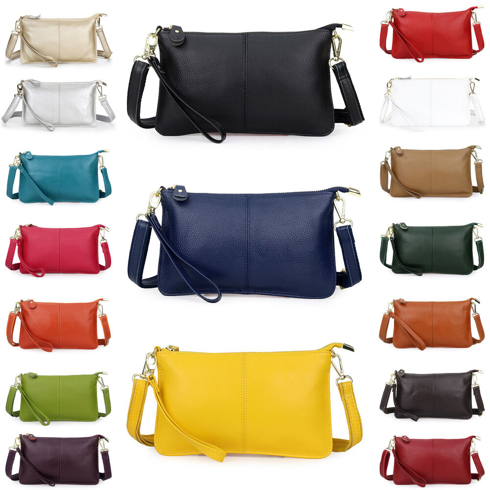 Womens Genuine Leather Clutch Messenger Handbag Crossbody Shoulder Bag Purse US