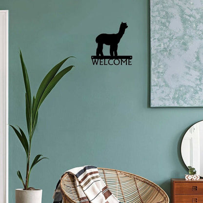 Alpaca Welcome Sign Pretty Artwork Wall Stickers Shape Decoration Pretty Artwork