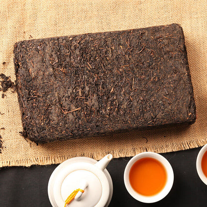 BAI SHA XI Tian Fu Cha Anhua Dark Tea Golden Flowers Fucha Brick Fu Zhuan 1000g