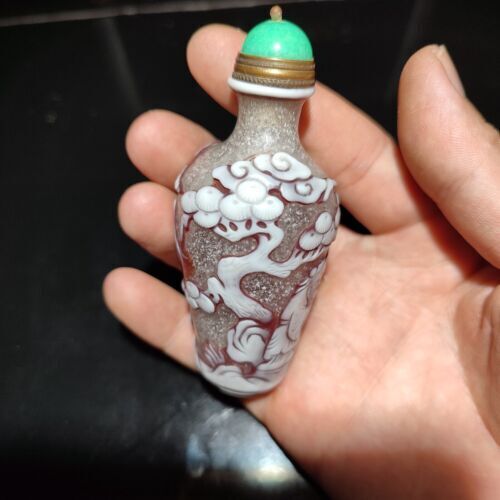 chinese glaze beauty glazed antique glass snuff bottle Collectibles Figure-story