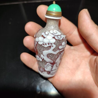 chinese glaze beauty glazed antique glass snuff bottle Collectibles Figure-story