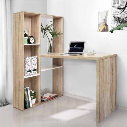 47.2W X 19.7D 29.5-54.3H 2 in 1 computer desk L-shape Desktop with shelves