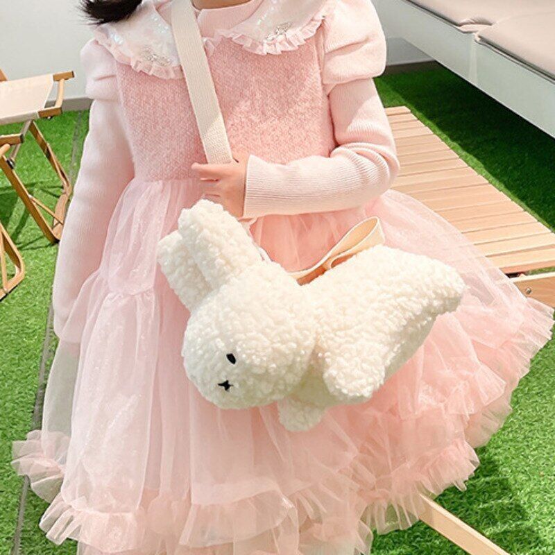 Miffy Doll Fashion Shoulder Bag Female Kawaii Plush Miffy Rabbit Cartoon Bag US