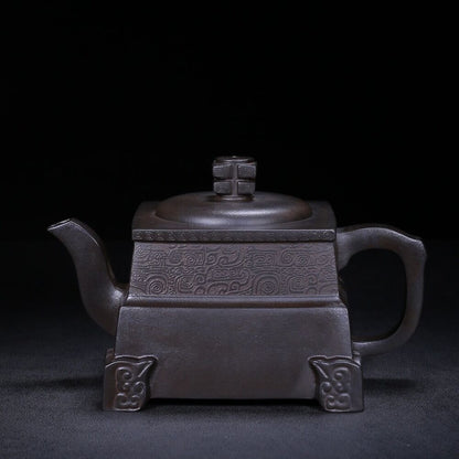 Chinese Yixing Zisha Clay Handmade Exquisite Teapot （四方清影 底款：徐汉棠）