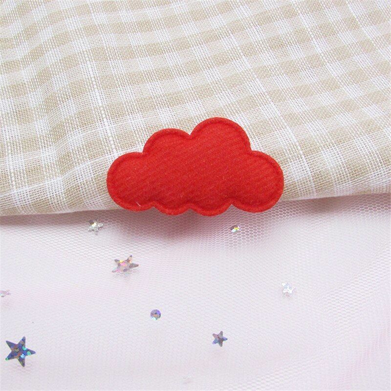 60Pcs/Lot 4.5x2.5cm Felt Cloud Padded Appliques Artificial Crafts Hairclip Patch