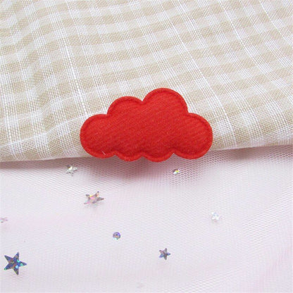 60Pcs/Lot 4.5x2.5cm Felt Cloud Padded Appliques Artificial Crafts Hairclip Patch