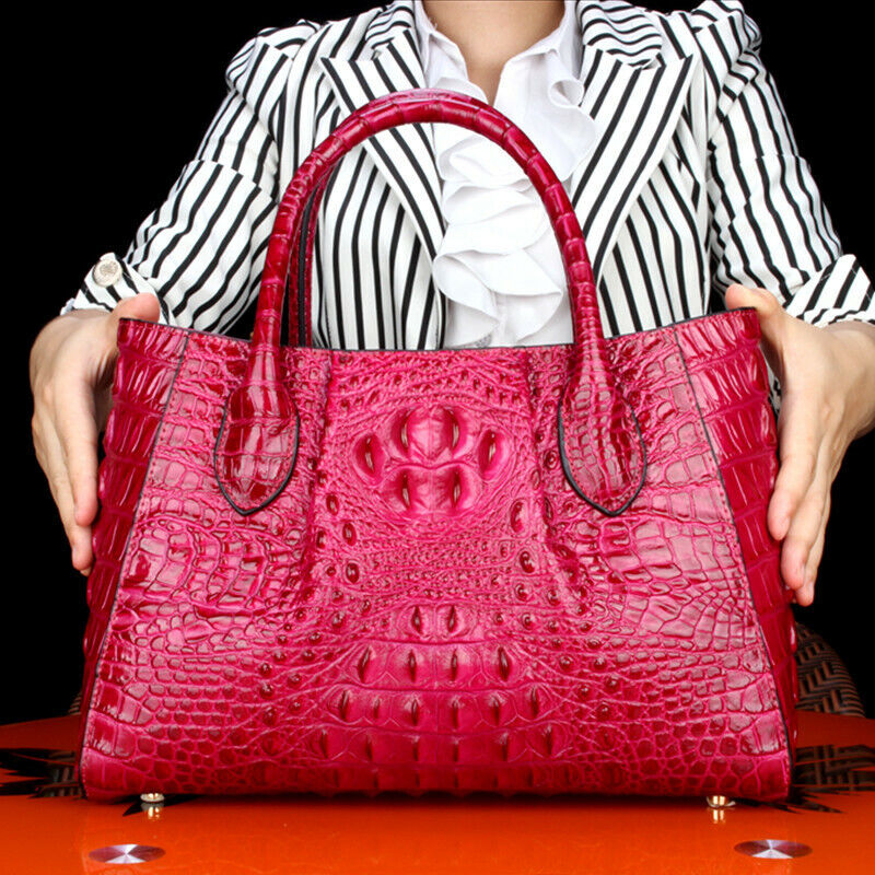 100% CrocodileSkin Leather Women's luxury Handbags Large Sling Shoulder Bags
