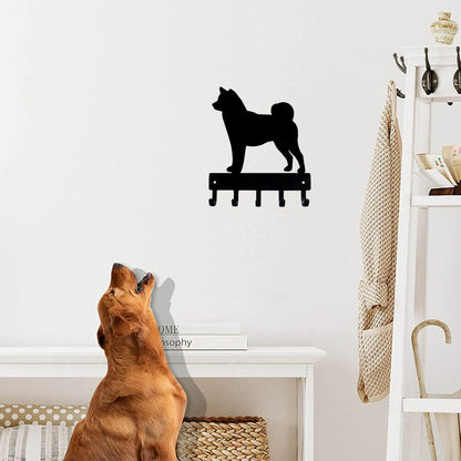Shiba Inu Dog - Key Hooks & Keychain Holder - 6 inch Wide Metal Wall Art
