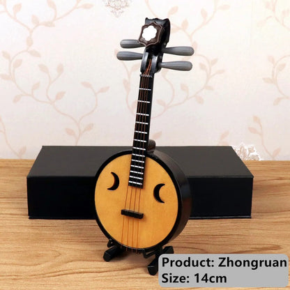 Miniature Guzheng Model Mini Musical Instrument Desktop Ornaments Chinese Gifts