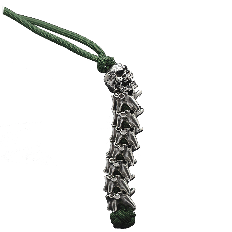 EDC Hand-woven Spine Umbrella Rope Skull Knife Handle Pendant keychain Pendant