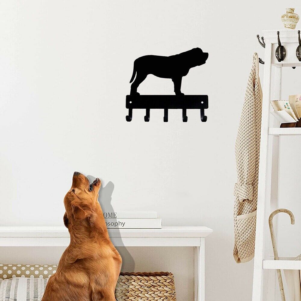 Mastiff Dog Key Rack Hanger Wall Hook Up Crafts Home Metal Pendant Wall Art