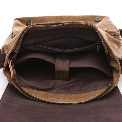 Canvas Laptop Shoulder Bag Men Crossbody Bags School Bookbag