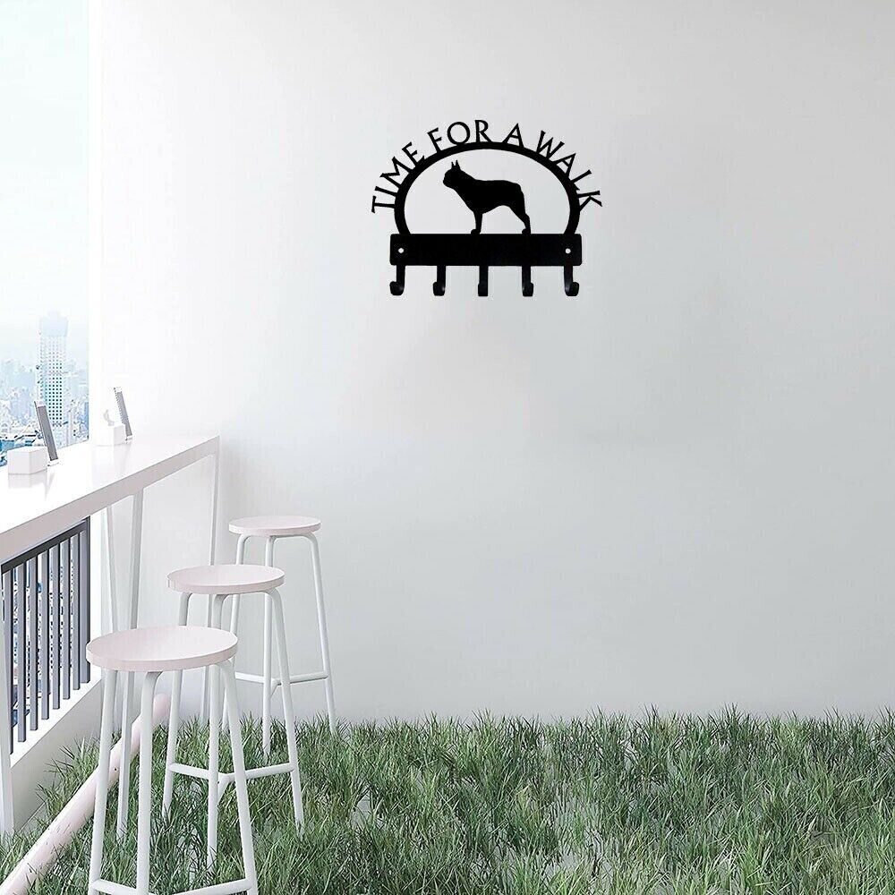 French Bulldog Key Rack Wall Mounted Hook Up Iron Wall Art Home Decor