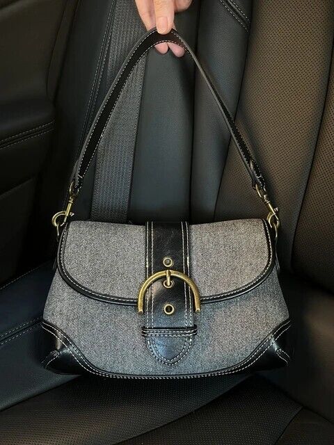 Women's Vintage Underarm Handbag Luxury Design Elegant Denim Bag Retro Gift