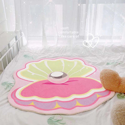 Door Mats Polyester Art Creative Shell Carpet Soft Bedroom Area Rugs Room Decors