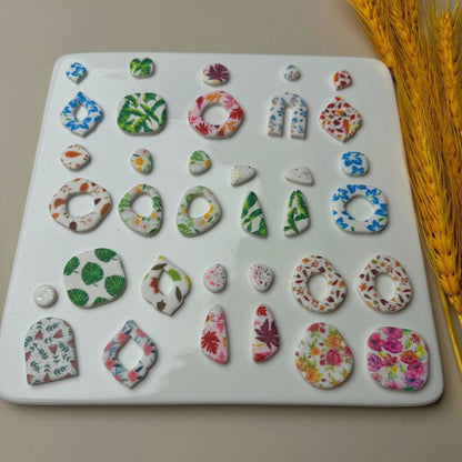 Pottery Clay Transfer Paper Watercolor Art Flower DIY Earring Sticker 9.5x13.5cm