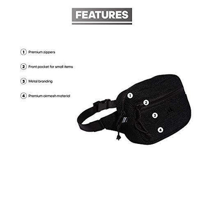 adidas Airmesh Waist Pack/Travel Bag, Black, One Size Size, Black