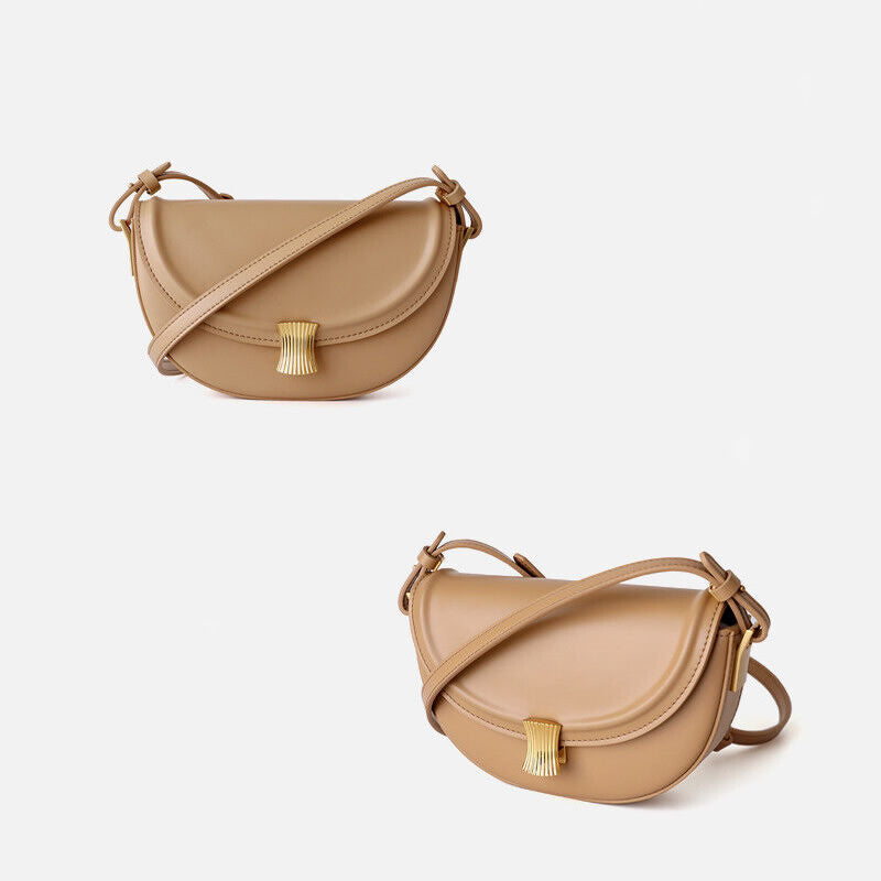 Small Mini Real Leather Flap Saddle Bag Shoulder Purse Clutch Crossbody Fasshion